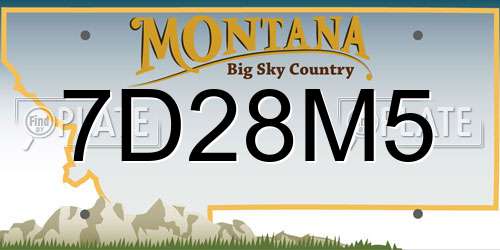 7D28M5 Montana License Plate
