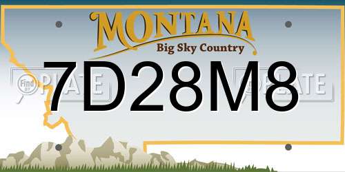 7D28M8 Montana License Plate