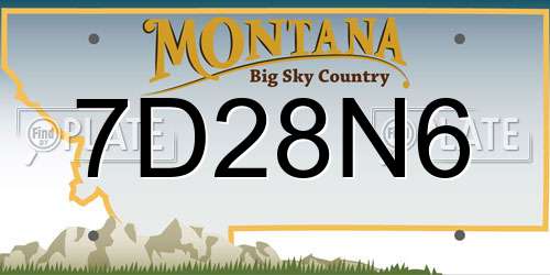 7D28N6 Montana License Plate