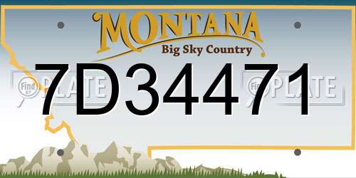 7D34471 Montana License Plate