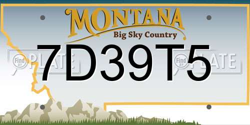 7D39T5 Montana License Plate