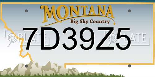 7D39Z5 Montana License Plate