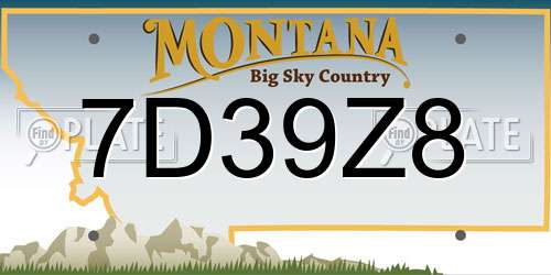 7D39Z8 Montana License Plate