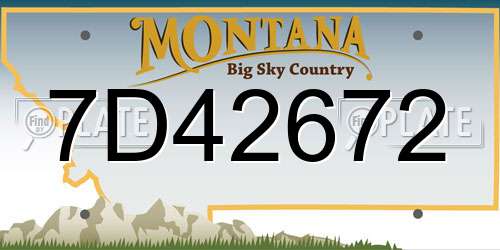 7D42672 Montana License Plate