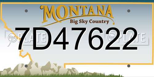 7D47622 Montana License Plate