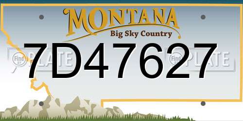 7D47627 Montana License Plate