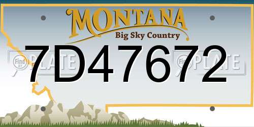 7D47672 Montana License Plate