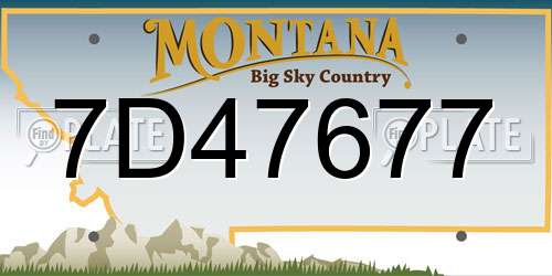 7D47677 Montana License Plate