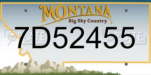 7D52455 Montana License Plate