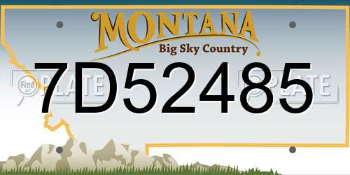 7D52485 Montana License Plate