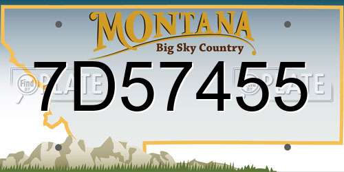 7D57455 Montana License Plate