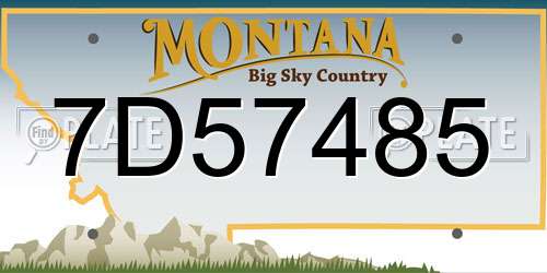 7D57485 Montana License Plate