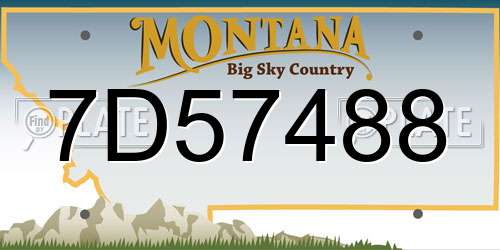 7D57488 Montana License Plate
