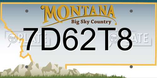 7D62T8 Montana License Plate