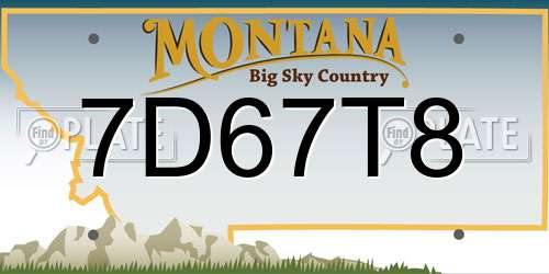 7D67T8 Montana License Plate