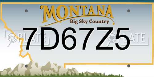 7D67Z5 Montana License Plate