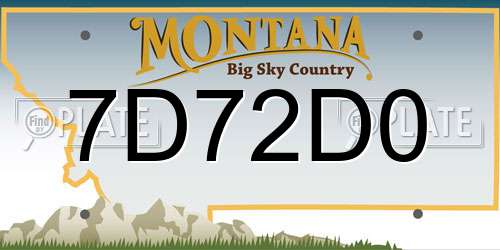 7D72D0 Montana License Plate