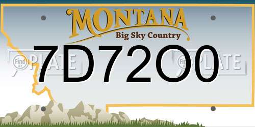 7D72O0 Montana License Plate