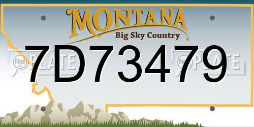 7D73479 Montana License Plate