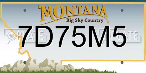 7D75M5 Montana License Plate