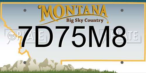 7D75M8 Montana License Plate