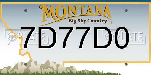 7D77D0 Montana License Plate