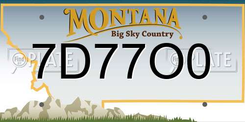 7D77O0 Montana License Plate
