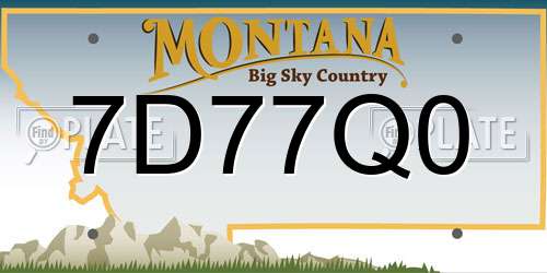 7D77Q0 Montana License Plate