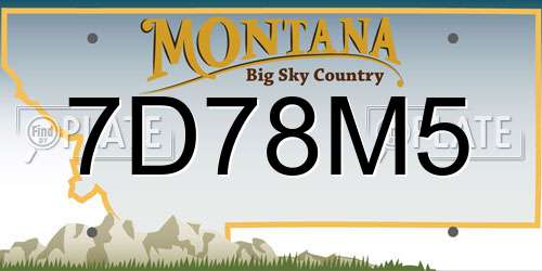 7D78M5 Montana License Plate