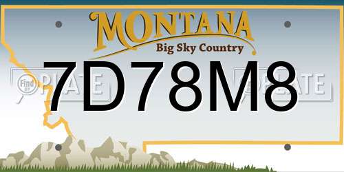7D78M8 Montana License Plate