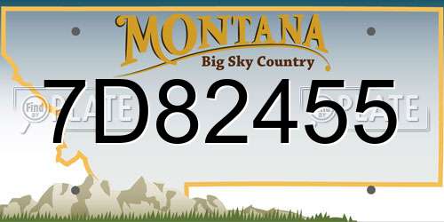 7D82455 Montana License Plate