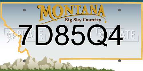 7D85Q4 Montana License Plate