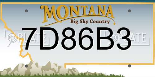 7D86B3 Montana License Plate