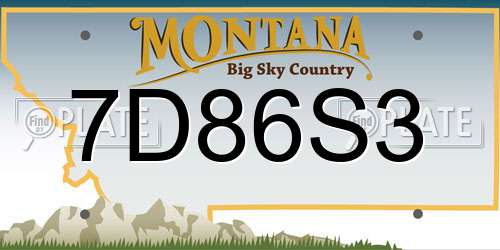 7D86S3 Montana License Plate