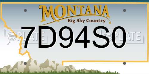 7D94S0 Montana License Plate