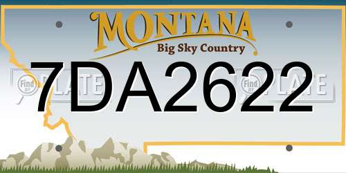 7DA2622 Montana License Plate