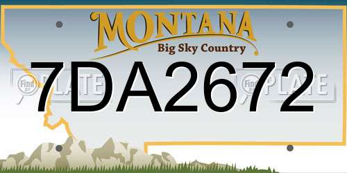 7DA2672 Montana License Plate
