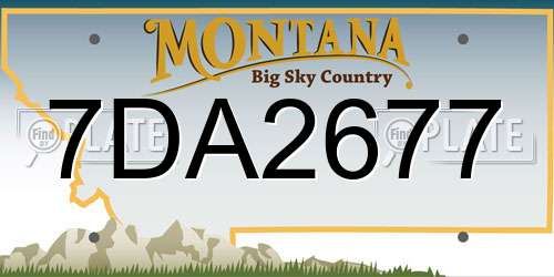 7DA2677 Montana License Plate