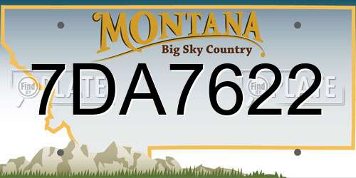 7DA7622 Montana License Plate