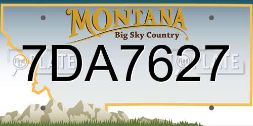 7DA7627 Montana License Plate