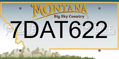 7DAT622 Montana License Plate