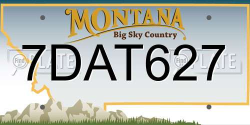 7DAT627 Montana License Plate
