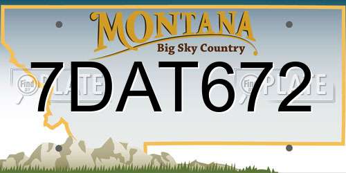 7DAT672 Montana License Plate