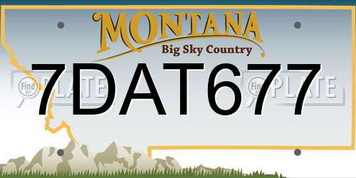 7DAT677 Montana License Plate