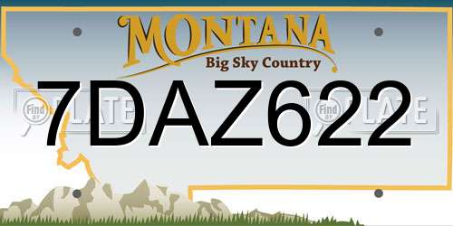 7DAZ622 Montana License Plate