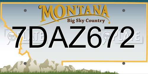 7DAZ672 Montana License Plate