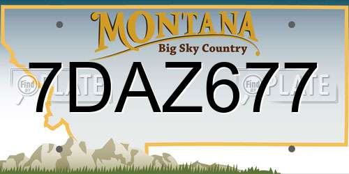 7DAZ677 Montana License Plate