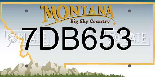 7DB653 Montana License Plate