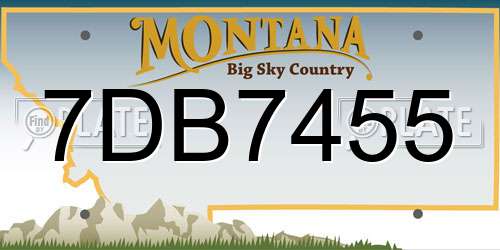 7DB7455 Montana License Plate