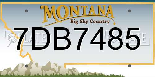 7DB7485 Montana License Plate
